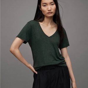 all saints Emelyn V-Neck Shimmer T-Shirt